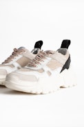 Future Sneakers - Women's white leather and suede sneakers.