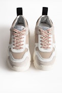 Future Sneakers - Women's white leather and suede sneakers.