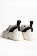 Future Sneakers - Women's white leather and suede sneakers.
