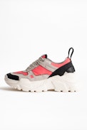 Sneakers Future - Baskets rose fluo en cuir femme