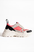 Sneakers Future - Baskets rose fluo en cuir femme