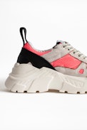Sneakers Future - Baskets rose fluo en cuir femme