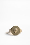 Skull Declaration Ring - Women’s gold-tone ring embellished with rhinestones.