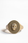 Skull Declaration Ring - Women’s gold-tone ring embellished with rhinestones.