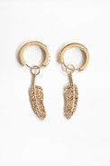 Feather Strass Earrings - Women's earrings.