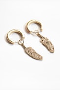Feather Strass Earrings - Women's earrings.