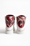 ZV1747 High Flash Wild Sneakers - White leather high-top sneakers.
