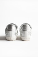 Sneakers ZV1747 Stars Metalic - Baskets blanches femme en cuir agrémentées de strass