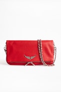 Pochette Rock Grained - Pochette rouge femme en cuir