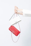 Pochette Rock Grained - Pochette rouge femme en cuir