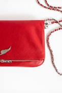 Pochette Rock Grained - Pochette rouge femme en cuir