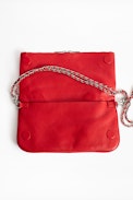 Pochette Rock Grained - Pochette rouge femme en cuir