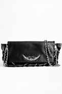 Rock Party Jewel Clutch - Women’s black lambskin leather clutch.