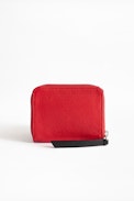 Mini ZV Grained Coin Purse - Women’s red leather coin purse.
