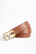 Cinturón Blade - Cinturón color camel de piel para hombre