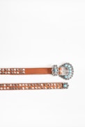 Ceinture Hanna Studs - Ceinture camel en cuir femme