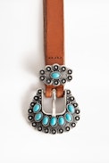 Ceinture Hanna Studs - Ceinture camel en cuir femme