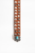 Ceinture Hanna Studs - Ceinture camel en cuir femme