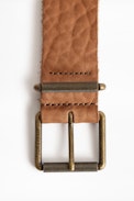 Cinturón Nebraska - Cinturón color camel de piel para mujer