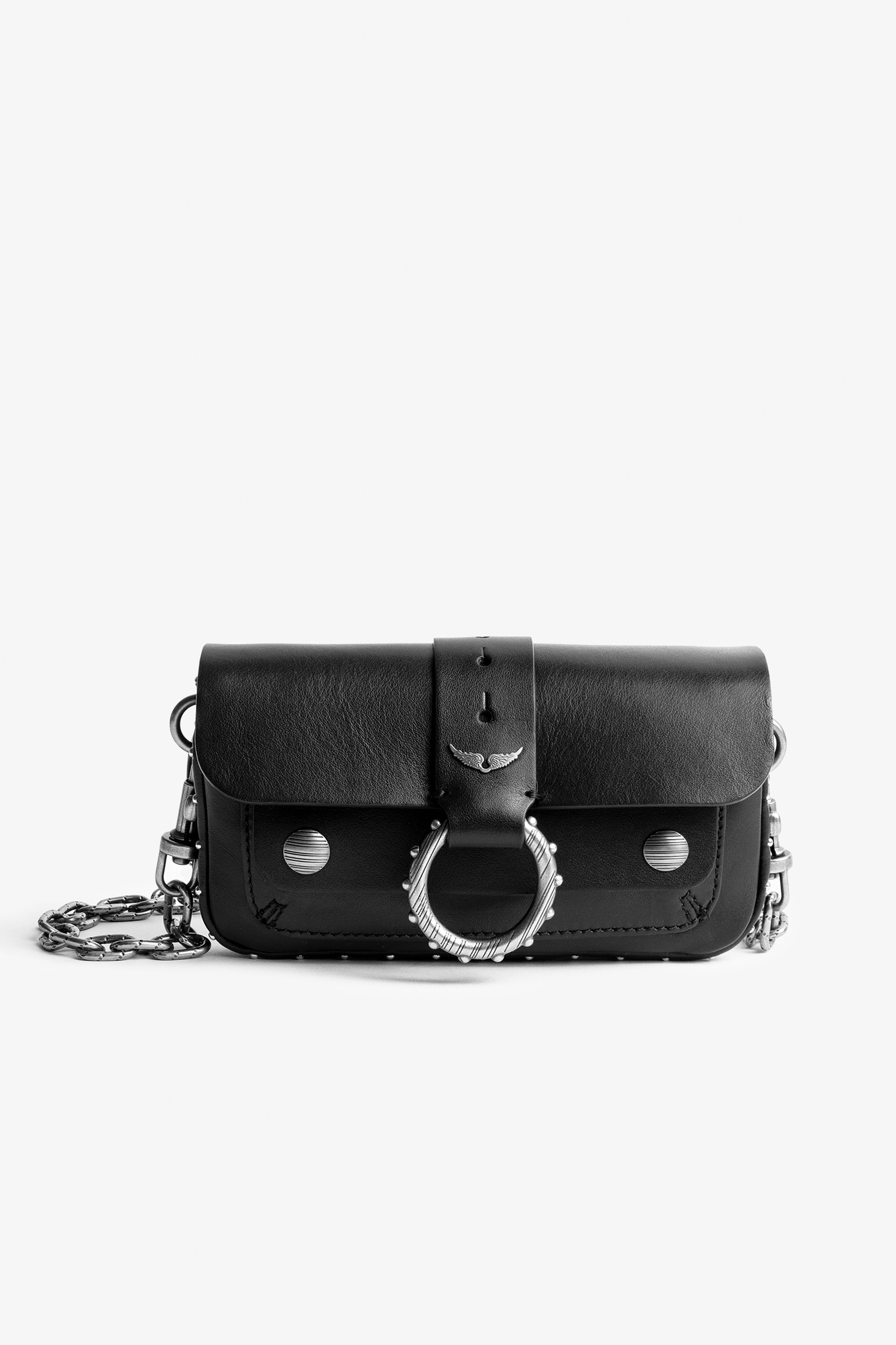 Bolso Kate Wallet Emblemático bolso Kate Wallet negro de cuero liso para mujer.