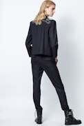 Veste Vollys Pinstripes - Veste bleue marine femme.