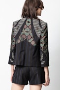 Valdy Mix Patch Jacket - Women's black printed jacket.