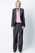 Veste Vichy Show - Veste de costume grise femme