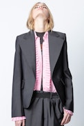 Veste Vichy Show - Veste de costume grise femme