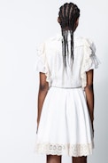 Robe Rank - Robe blanche femme, asymétrique et volants.