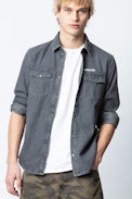 Sala Denim Shirt - Men’s gray denim shirt.