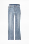 Jean Eclipse - Jean bleu taille mi-haute femme.