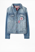 Blouson Base LA Clippers - Blauer Herrenblouson aus Jeansstoff, Kapselkollektion NBA©.