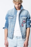 Blouson Base LA Clippers - Blauer Herrenblouson aus Jeansstoff, Kapselkollektion NBA©.