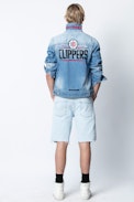 Blouson Base LA Clippers - Blauer Herrenblouson aus Jeansstoff, Kapselkollektion NBA©.