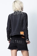 Kioky Punk Strass Jacket - Women’s black jacket with rhinestones.