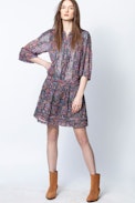 Vestido Rimo Print Mandala - Vestido negro estampado para mujer.