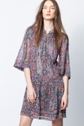 Vestido Rimo Print Mandala - Vestido negro estampado para mujer.
