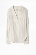 Travela Rayé Tunic - Women’s white striped tunic.