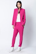 Panda Satin Pants - Women’s pink pants.