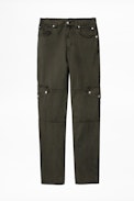 Pantalon Polly - Pantalon cargo kaki homme.