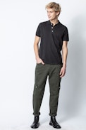 Pantalon Polly - Pantalon cargo kaki homme.