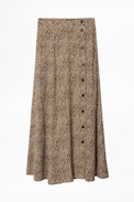 June Leo Print Skirt - Women’s leopard-print skirt.