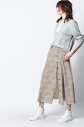 June Leo Print Skirt - Women’s leopard-print skirt.