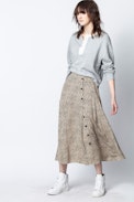 June Leo Print Skirt - Women’s leopard-print skirt.
