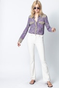 Thelma Mix Print Shirt - Women’s purple printed shirt.