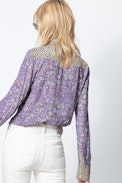 Thelma Mix Print Shirt - Women’s purple printed shirt.