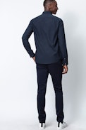 Thibault Shirt - Men's navy blue cotton shirt.