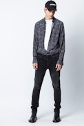 Stan Shirt - Men’s black shirt, cashmere motif.