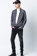 Stan Shirt - Men’s black shirt, cashmere motif.