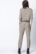 Leo Print Jumpsuit - Women’s leopard-print jumpsuit.
